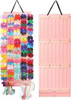 Vimiv Hair Bows Holder & Organizer w/Extra Large Capacity, Head Bows Hanger, 27 Ribbons, Baby Hair Accessory Storage Display with Sturdy Rope, Wall Hanging for Girl Room