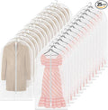 TORONTOKYO 25 Pack 55" Hanging Clear Plastic Garment Bags with Zipper Translucent Long Dress Bags Clothes Cover for Closet Storage and Travel