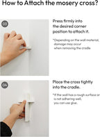 mosery Wall Cross a corner-attached cross white 5.9 inches high 4ea 1pack a daily reminder of Jesus magnetically attached without nails the most beautiful gift cross a holy object for home