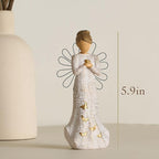 Sympathy Angel Figurines for Loss of Loved Ones Angel Statues Home Decor Serenity Prayer Gifts for Women Resin Sculpted Hand-Painted Figure Bereavement Gift Praying Hands Statue