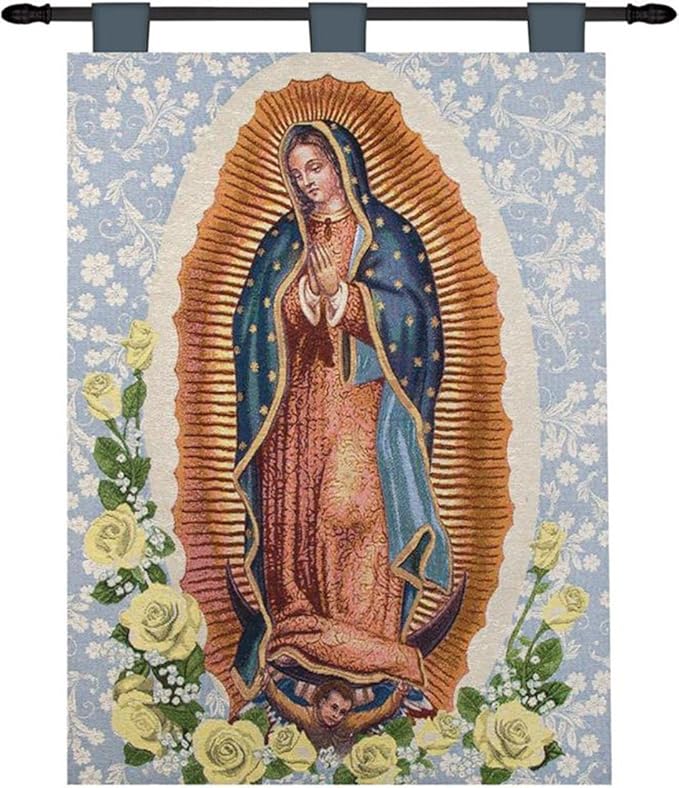 Manual Inspirational Collection 26 X 36-Inch Wall Hanging and Finial Rod, Our Lady of Guadalupe