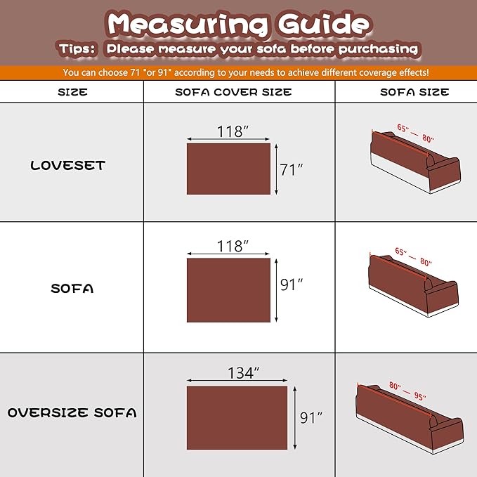 MYSKY HOME Sofa Covers Washable Couch Cover for Dogs Sofa Cover Furniture Protector Sofa Slipcovers for Dogs Water Resistant Furniture Protector Cover, Soft Non Slip Sofa Covers, 91" x 134", Chocolate