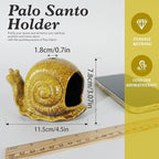 Handcrafted Yellow Ceramic Snail Palo Santo Holder - Mini Fireplace Incense Burner for Sage, Wood Sticks, Cones & Tealights - Unique Aromatic Smudge Bowl for Yoga and Meditation Gifts
