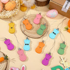 JULMELON 24 Pcs Easter Bunny Hanging Ornaments, Spring Rabbit Decor for Festive Tree Indoor Outdoor Easter Decor
