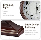 10-inch Vintage Mantel Desk Clock, Silent Desk Clock for Living Room Décor, Easy to Read Larege Retro Mantel Clocks for Fireplace and Shelf Decoration. (Brown)
