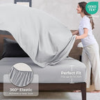 HEVUMYI Cali-King Comforter Set - 7-Piece All Season Bed in a Bag Cali-King, Ultra Soft Bedding Set with Comforter, Flat Sheet, Fitted Sheet, Pillowcases, Pillow Shams, Dark Grey & Light Grey