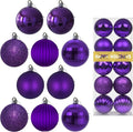 Purple 3.2" Large Christmas Balls - Christmas Tree Decoration Ornaments Shatterproof Hanging Balls for Birthday Halloween Holiday Wedding Decorations Set of 10pcs