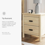 Signature Design by Ashley Cabinella Casual 2-Drawer Nightstand with Round Post Legs, 24.37" Tall, Light Brown