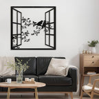 SIGNLEADER Metal Wall Art Decor Bird Silhouette on Branch Modern Abstract Wall Sculpture Hangings Home Decoration for Living Room, Bedroom, Bathroom, Kitchen, Outdoor - 24" Black