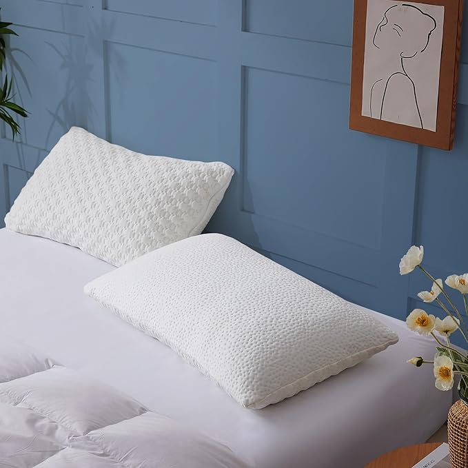 Sophia & William Cooling Bed Pillow for Sleeping (Queen Size) Adjustable Shredded Memory Foam Pillow for Side, Back and Stomach Sleepers
