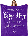 Pubrave Inspirational Gifts for Women, Get Well/Thinking of You/Cheer Up/Birthday Gifts for Women/Girls, Hug/Love Blanket Purple 60x50in