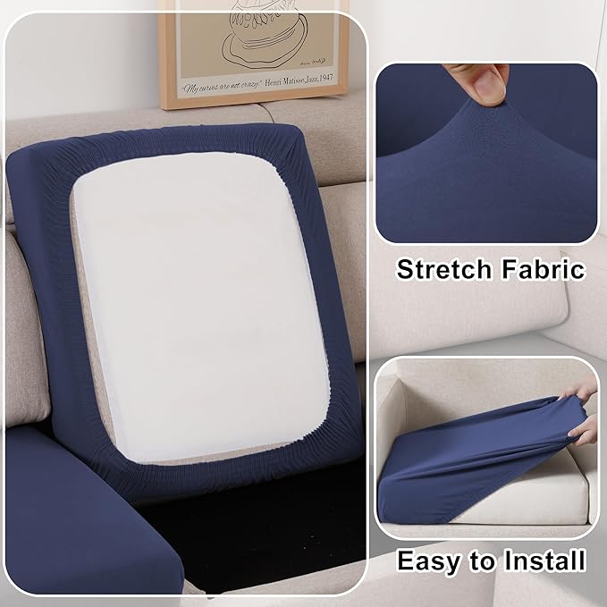 100% Waterproof Couch Cushion Covers, Replacement Sofa Cushion Covers, Stretch Individual Sofa Seat Cushion Slipcovers Furniture Protector for Kids Pets