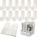 Glenmal 12 Pack Magazine Organizers Binder Organizer for Desk Plastic Vertical File Holder Magazine Racks Desk Accessories for Office, Home, or School (White)