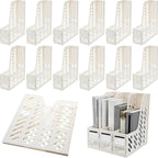 Glenmal 12 Pack Magazine Organizers Binder Organizer for Desk Plastic Vertical File Holder Magazine Racks Desk Accessories for Office, Home, or School (White)