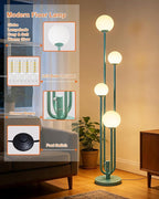 Lightdot Green Globe Floor Lamp 4-Lights Dimmable Floor Lamps 3000K Bulbs Included Unique Modern Standing Tall Lamp for Living Room/Bedroom