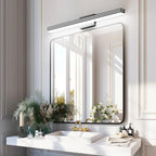Ralbay 5 Color Temperature Dimmable LED Modern Black Vanity Light for Bathroom 40inch 36W Acrylic Matte Black Bathroom Vanity Lighting Fixtures Over Mirror