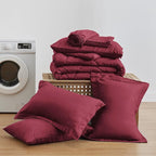 Love's cabin California King Comforter Set Burgundy, 7 Pieces California King Bed in a Bag, All Season Bedding Sets with 1 Comforter, 1 Flat Sheet, 1 Fitted Sheet, 2 Pillowcase and 2 Pillow Sham
