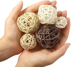 Patelai 36 Pcs Wicker Rattan Balls Decorative Balls for Vase Centerpiece Bowls Orbs Filler for Home Decor,4 Sizes