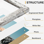 Vittanly 10 Pack Picture Frames Collage Wall Decor, Gallery Wall Frame Set for Wall or Tabletop Display, Multi Sizes with Two 8x10, Four 5x7, and Four 4x6 Photo Frames, Black&Brown&Distressed White