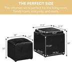 Designs4Comfort Park Avenue Single Ottoman with Stool and Reversible Tray