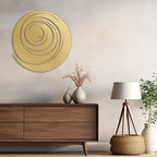 SIGNLEADER Metal Wall Art Decor Color Block Circles Minimalist Modern Abstract Wall Sculpture Hangings Home Decoration for Living Room, Bedroom, Bathroom, Kitchen, Outdoor - 18" Gold