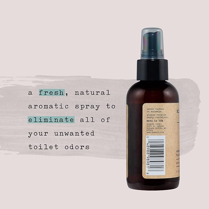Air Essentials 4 oz Essential Oil Toilet Spray - Eliminate Bathroom & Toilet Odors with Pure Essential Oils - Air Freshener Made with Clean Plant-Derived Ingredients (Lavender Blossom)