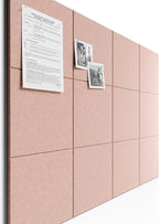 Bumusty Large Cork Board 48" x 36" Alternative - 12 Pack Felt Wall Tiles with 70 Safe Removable Adhesive Tabs, 30 Pushpins, Cork Boards for Walls Pin Board Bulletin Board Office Decor (Pink)