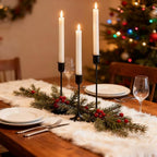 Candle Holder 3 PCS Candlestick Holders, Black Taper Candle Stick Holder, Modern Decorative Centerpiece, Christmas Decor, Gift for Home Fireplace Housewarming Candelabra Décor