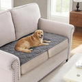 H.VERSAILTEX Couch Cover Chenille Pet Fuzzy Sofa Covers for 2 Cushion Couch Anti Slip Washable Sofa Slipcovers with Strap Soft Couch Protector Cover for Dogs Cats Kids(27.6" x 59", Light Grey)