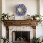20 Inch Summer Spring Wreaths for Front Door Romance Lavender Wreath, Elegant Artificial Front Door Wreath for All Season Spring Decorations for Home Wall Entryway Farmhouse Porch Room Decor