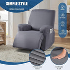 TAOCOCO Recliner Chair Cover 4-Pieces for Oversized Recliner, Stretch Recliner Slipcover for Large Recliners Washable Polyester Soft Fabric Furniture Protector (Oversized Recliner, Light Gray)