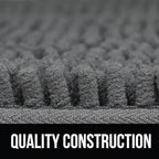 KANGAROO Bathroom Rugs, Chenille Soft Absorbent Bath Rug, Shaggy Shower Mat, Quick Dry Machine Wash Bathmat, Plush Carpet Mats for Tub, Bathtub and Room Home Decor Accessories, 60x24, Grey