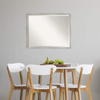 Amanti Art White Wall Mirror 23x29 Shiplap White Narrow Rectangle Bathroom Mirror for Wall Decor Living Room, Large Cottage Wood Frame, Hangs Horizonally and Vertically, Bathroom Decor, Beveled Edge