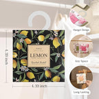 12 Pack Large Lemon Scented Sachets – Hanging Closet & Drawer Deodorizer & Air Freshener, Long-Lasting Aroma