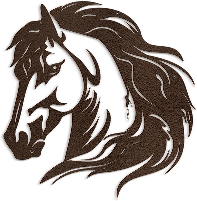 SIGNLEADER Metal Wall Art Decor Horse Minimalist Modern Abstract Wall Sculpture Hangings Home Decoration for Living Room, Bedroom, Bathroom, Kitchen, Outdoor - 30" Bronze