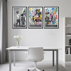 Novatique Street Graffiti Wall Art Graffiti Picture for Bedroom Behind the Curtain Abstract Banksy Art Painting for Living Room Bedroom,24" x 36" x 3pcs