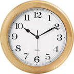 Kesin Wooden Wall Clocks 14 Inch Silent Wall Clock Large Decorative Battery Operated Non Ticking Analog Modern Clock for Living Room Kitchen Bedroom, Natural Grain