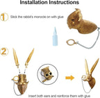 GUASDIE Animal Heads Wall Decor, Faux Deer & Rabbit Heads, Resin Animal Wall Hanging Decoration for Living Room, Bedroom & Kitchen Gift