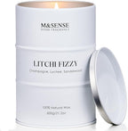 M&SENSE Large Soy Candles Litchi Fizzy Scented 21.2oz 120 Hour Long Lasting Natural Wax Non Toxic, Summer Candle Cozy Home Decor, Relaxing Aromatherapy Gifts for Women Mom Girlfriend