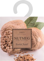 12 Pack Large Nutmeg Scented Sachets – Hanging Closet & Drawer Deodorizer & Air Freshener, Long-Lasting Aroma