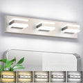 SOLFART Vanity Lighting Over Mirror, 3 Lights Brushed Nickel Bathroom Light, Modern LED Light Fixtures, 5 Color Temperature Adjustable Modern Light for Bathroom
