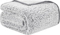 EMME Soft Sherpa Fleece Blanket Reversible Plush Fluffy Large Blanket, Light Weight Warm Decorative Boho Blanket Cover for Sofa, Couch, Bedroom,Travel(Plush Grey,108"x90")