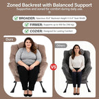 Lazy Chair with Ottoman, Modern Accent Chair with Lumbar Pillow, Velvet Khaki Sofa, Lounge Chairs with Folding Footrest, Oversized Supportive Chairs for Bedroom, Reading