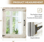Oakrain Farmhouse Mirror, 24x32 Inch Distressed White Wood Frame with Black Metal Hinges, Rustic Wall Mirror for Bathroom, Living Room, Entryway, Bedroom
