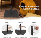 Tangkula 50LBS Patio Umbrella Base, Portable Outdoor Umbrella Base Stand, 24 Inches Square Umbrella Base Holder with 2 Tightening Knobs & 2 Wheels, Suitable for Backyard, Deck, Poolside, Patio (Black)