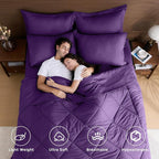 HEVUMYI Purple Queen Comforter Set - 7-Piece All Season Bed in a Bag Queen, Ultra Soft Bedding Set with Comforter, Flat Sheet, Fitted Sheet, Pillowcases, Pillow Shams