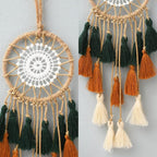 Artilady Small Dream Catcher for Cars - Bohemian Mini Dream Catchers for Cars Rear View Mirror Hanging Decoration (Green Brown)
