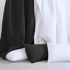 HORIMOTE HOME Quilt Set Twin Size, Black Bedspread with Clouds Pattern, Soft Coverlet Set Lightweight Microfiber Quilted Bedspread for All Season, Includes 1 Quilt and 1 Pillow Sham