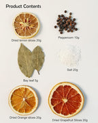 Spring Simmer Pot Potpourri Dried Lemon Slices, Grapefruit, Lime, Orange, Peppercorn, Salt & Bay Leaf, Stovetop Simmering Potpourri Kits for Hostess/Office/Housewarmings/Open Houses Gifts