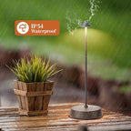 Cordless Table Lamp Rechargeable, Battery Operated 6000mAh Desk Lamp Touch Dimmable Lamp Outdoor Waterproof Portable Wireless Table Light for Dining Restaurant Bar/Outdoor (Gray)